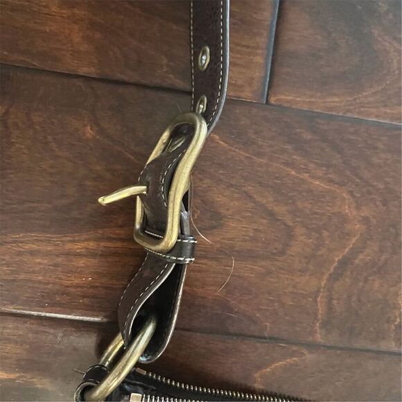 Vintage 1990s Coach Signature Brown Leather Crossbody Bucket Bag BRAND NEW Clean - Picture 7 of 10